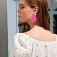 thumbnail image 3 of 2 pares de pendientes de rafia para mujer, pendientes colgantes de rafia llamativos, joyería de vacaciones de verano en la playa, 3 of 5