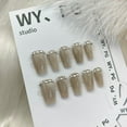 thumbnail image 4 of Press on nails fake Ice Crown Manicure Handmade False Nails Temperament Long Manicure Wearable Nail Plate, 4 of 9