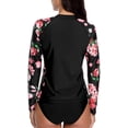 thumbnail image 6 of Women's UPF 50+ Stretchy Rash Guard Surfing Long Sleeve Swim Shirts Printed Top, 6 of 6