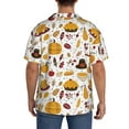 thumbnail image 3 of Pofeuu Thanksgiving Print Mens Casual Short Sleeve Shirts Beach Summer Spread Collar Pocket Tops Men's Casual Short-sleeved Shirt-Large, 3 of 5