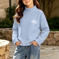 thumbnail image 5 of Falkdiz Girls Long Sleeve Shirts Soft Outdoor Tops Winter Warm Basic Casual Cute Graphic Pullover for Girls Party , Blue , Size: 3-4 Years, 5 of 6
