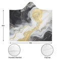 thumbnail image 3 of Wearable Blanket,Black Marble Gold Line Pattern Hooded Wearable Sherpa Blanket for Adults & Teens,Winter Poncho Shawl Wrap Cape Thick Warm,50"x60", 3 of 5