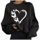 thumbnail image 3 of Gibobby Sudadera oversize mujer Sudadera suelta para mujer cuello redondo para otoño e invierno(Negro,M), 3 of 5