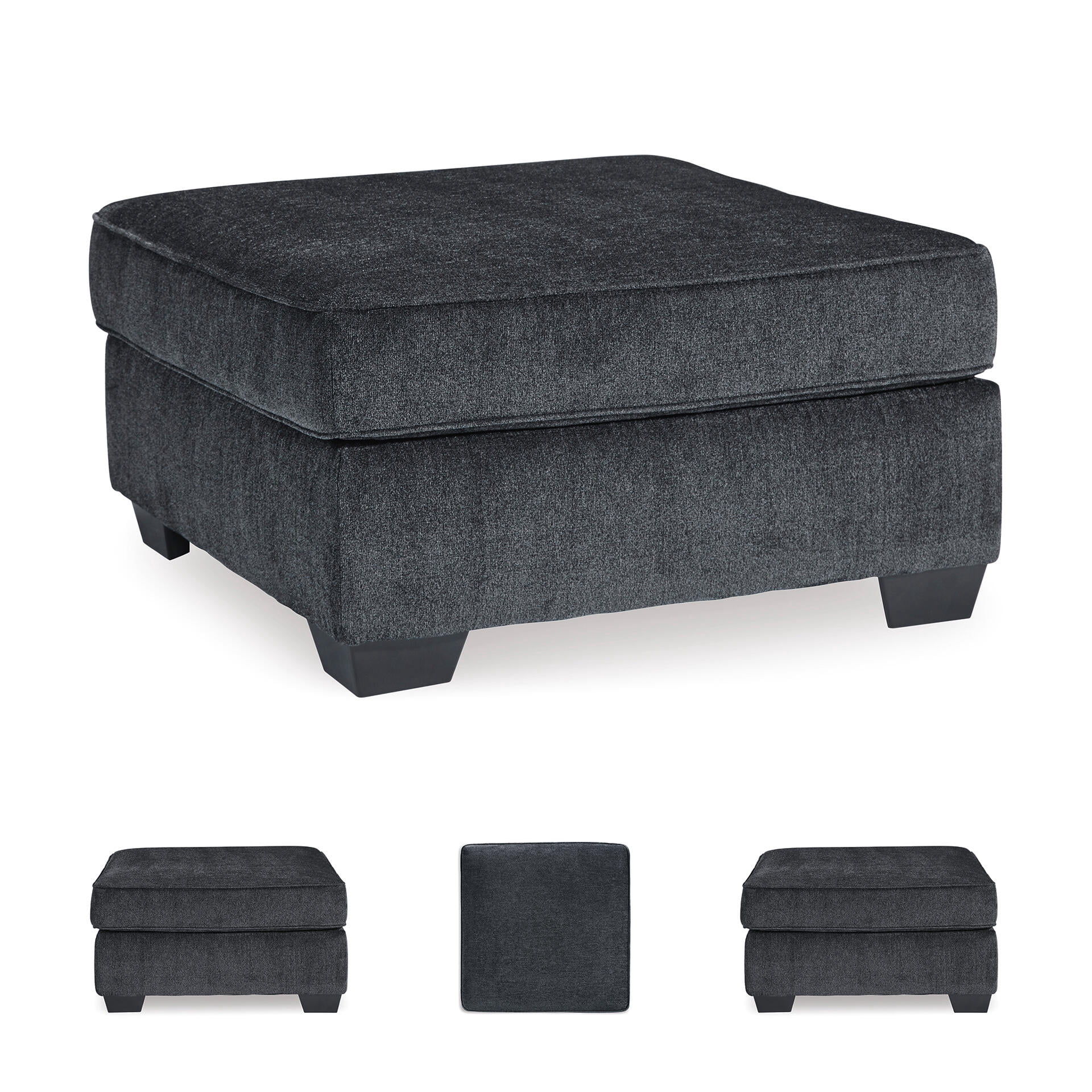 Signature Design by Ashley Contemporary Altari Oversized Accent Ottoman Chenille Slate