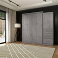 thumbnail image 6 of Atlin Designs 90" Transitional Wood Queen Wall Bed Kit with 3 Drawer Set in Gray, 6 of 11