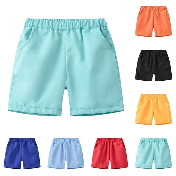 Coerni Toddler Boys Summer Shorts Quick-Dry Kids Swim Trunks Plain Beach Board Shorts Elastic Waist Athletic Joggers