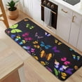 thumbnail image 5 of Black Butterfly Colorful Wings Pattern Kitchen Rug Mat,Kitchen Runner Rugs Non Skid Washable,Decorative Kitchen Floor Mats for Kitchen,Sink,Laundry,17"x47.2", 5 of 7