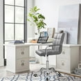 thumbnail image 5 of Lacoo Mid-Back Adjustable Office Desk Chair Faux Leather Ribbed Task Chair with Armrest, Gray, 5 of 7