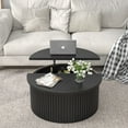 thumbnail image 6 of Round Lift Top Coffee Table with Storage Farmhouse Center Table with Hidden Compartment Circle Sofa Table for Living Room Black, 6 of 8