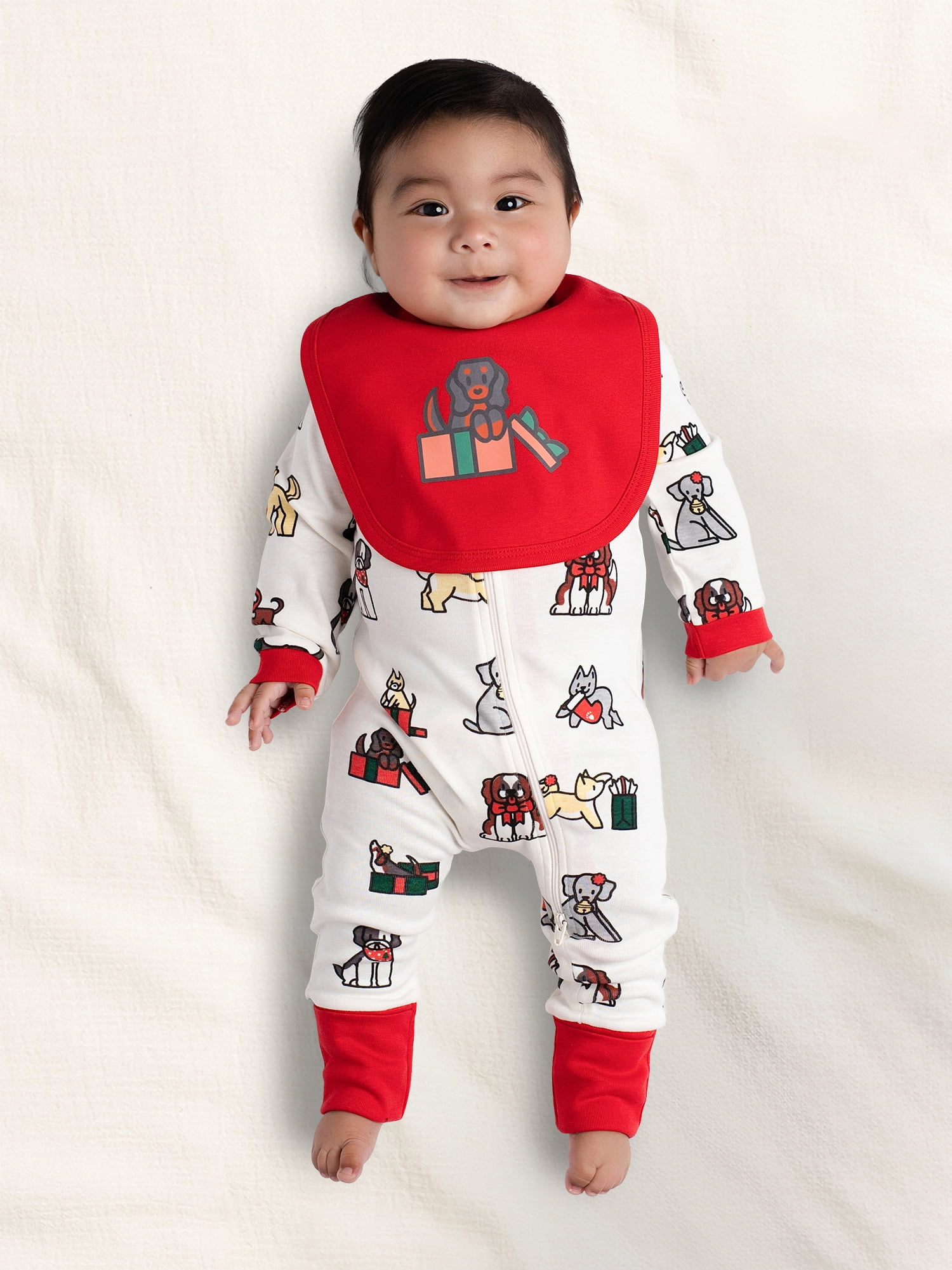 Monica + Andy Organic Cotton One Piece Coverall and Bib Set, Sizes Newborn - 18-24 Months