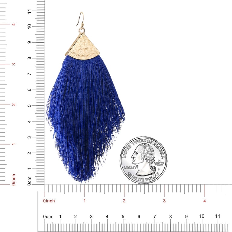 Buyless Fashion Womens Fringe Tassel Earrings - Silky Fan Hook Lightweight Feather Dangle CZ
