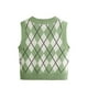 thumbnail image 2 of Jersey tipo chaleco SweatyRocks a cuadros con estampado geométrico, sin mangas, cuello en V, 2 of 5
