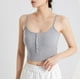thumbnail image 1 of Puntoco Camisetas ajustadas para mujer Camiseta sin mangas con botones y cordón umbilical expuesto para mujer Camiseta sin mangas con cuello redondo y color liso, 1 of 5
