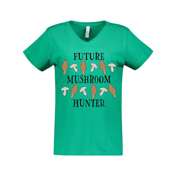 Inktastic Future Mushroom Hunter- mushrooms and morels Women's V-Neck T-Shirt