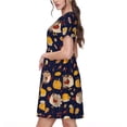 thumbnail image 2 of Naloa Turkey And Autumn Print Womens Summer A-Line Dress with Pockets,Short Sleeve Dresses,Flowy Beach Swing Dress for Vacation Travel, 2 of 6