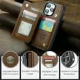 thumbnail image 6 of Case for iPhone 13 Pro, Luxury PU Leather Case with Magnetic Clasp Card Slots Kickstand Function Practical Soft TPU Case Back Wallet Flip Phone Cover for iPhone 13 Pro - Brown, 6 of 9
