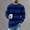 Blue, variant on EQWLJWE Men Casual Solid Pullover Round Neck Long Sleeve Ribbed Hem Sweater Men's Sweater Holiday Clearance