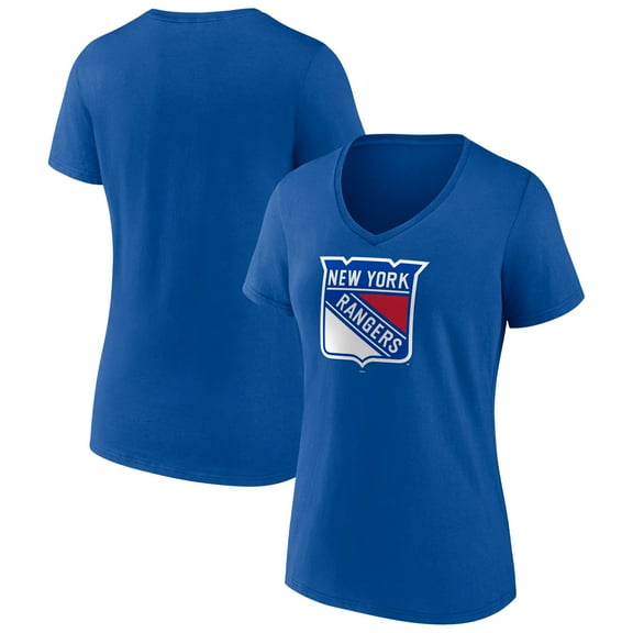 Women's Royal New York Rangers Team Logo V-Neck T-Shirt