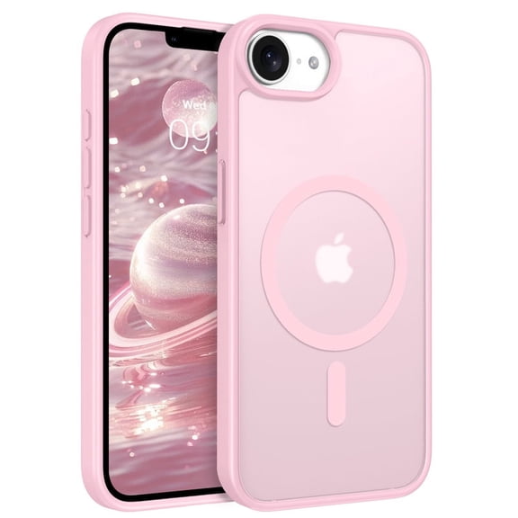 for iPhone 16e/17e Case Super Magnetic [Compatible with MagSafe] TPU Protective Translucent Matte Smooth Phone Case for iPhone 16e/17e, Pink