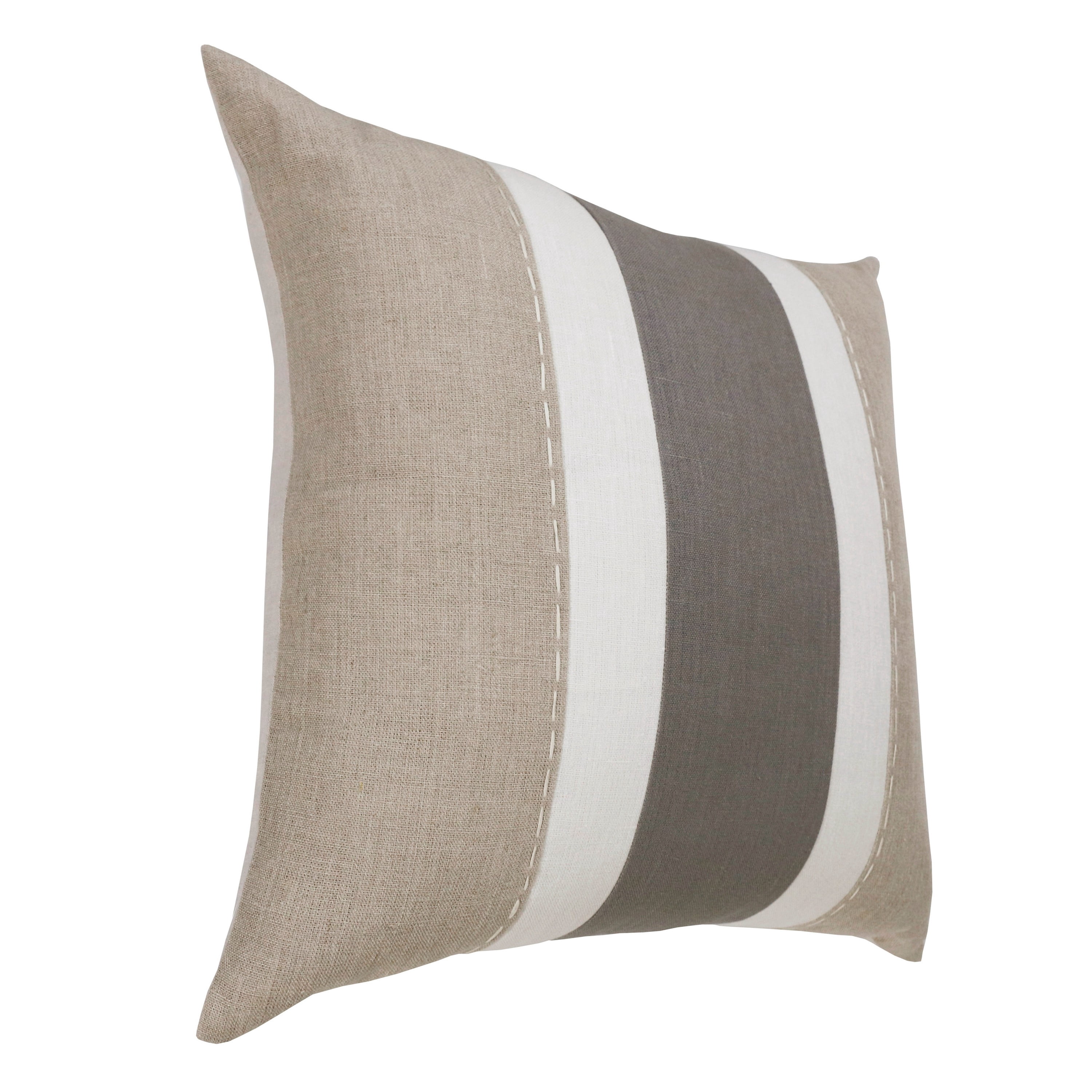 Ox Bay Faye 20" x 20" Gray Striped Linen Adult Decorative Throw Pillow