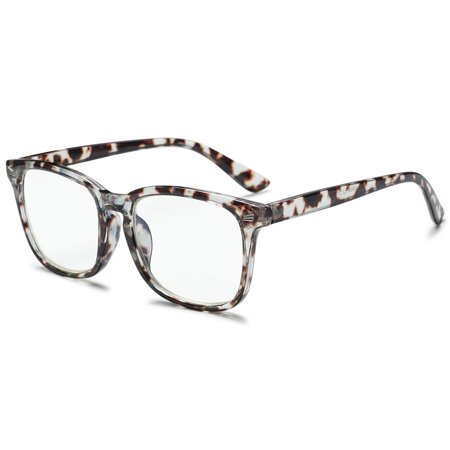 KOOSUFA Rectangle Blue Light Blocking Reading Glasses +1.0 Women Men Spring Hinge Light Weight Computer Eyewear Readers Eyeglasses Leopard
