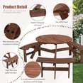 thumbnail image 3 of Outdoor Wooden Picnic Table for Patio, 6 Person Round Outdoor Table and Chairs for Garden, Backyard, 3 of 7