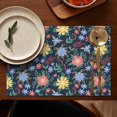 thumbnail image 4 of Pioneer Flower Floral Print Pattern Summer Placemats Table Placemats Set Of 6-Linen Kitchen Washable Placemats Table Mats 12x18 Inch Non-Slip Heat Resistant, 4 of 5