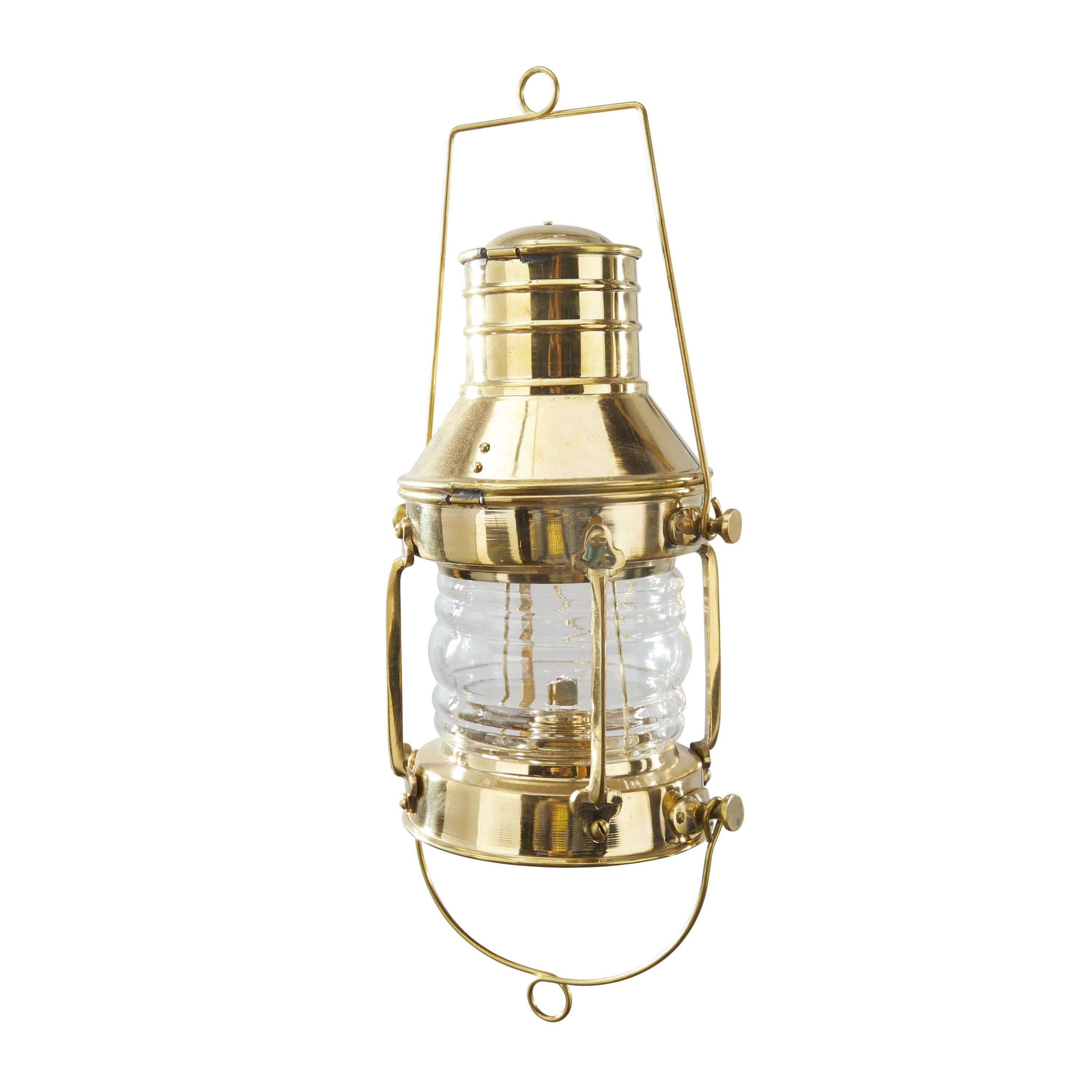 DecMode Gold Brass Metal Decorative Candle Lantern with Handle