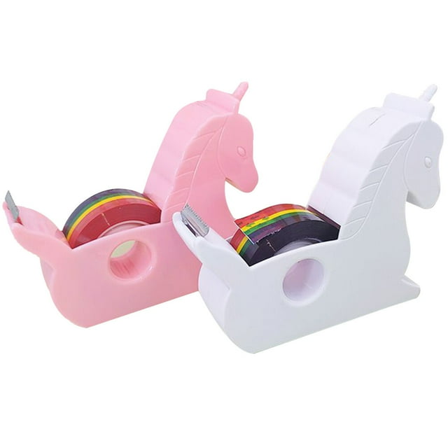 Miangastore Adorable Unicorn Shaped Tape Dispenser Stainless Steel Assorted Color for Home Use 2 Pieces