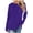 Purple, variant on Lovskoo 2024 Long Sleeve Shirts for Women Trendy Casual Solid Color Drop Shoulder Raglan Sleeve Tops Round Neck Loose Shirt with Poket Purple