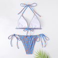 thumbnail image 4 of Conjunto de traje de baño de bikini de playa halter sin espalda sexy con estampado de dos piezas para mujer Fridja  nalpqowj52829, 4 of 6