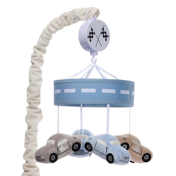 Crib Mobile Lambs & Ivy Little Racer con chupete musical