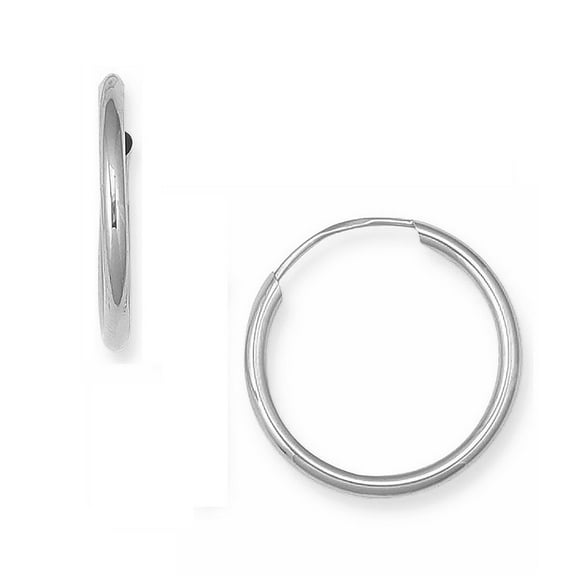 Sterling Silver Tubular Endless Hoops Hoop Earrings 1.25mm