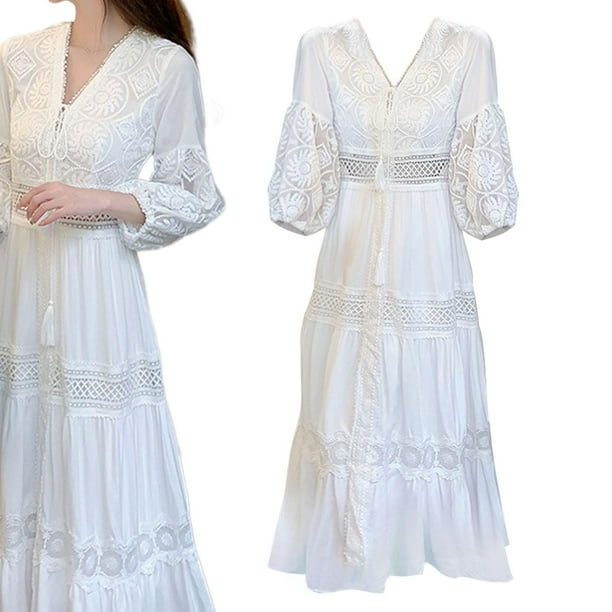 Vestido de verano para mujer, vestido para vacaciones en la playa para vacaciones femeninas en la playa M