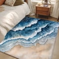 thumbnail image 4 of 3'x5' Area Rugs, Navy Blue Beach Coastal Indoor Outdoor Area Rug for Living Room Bedroom, Summer Nautical Sea Ocean Washable Bathroom Rugs Kitchen Floor Carpet Mats Home Decor Aesthetic, 4 of 8