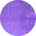 thumbnail image 1 of Ahgly Company Machine Washable Indoor Round Oriental Purple Industrial Area Rugs, 4' Round, 1 of 4