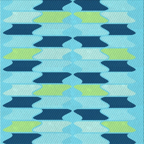 Ahgly Company Indoor Square Patterned Blue Ivy Blue Area Rugs, 8' Square