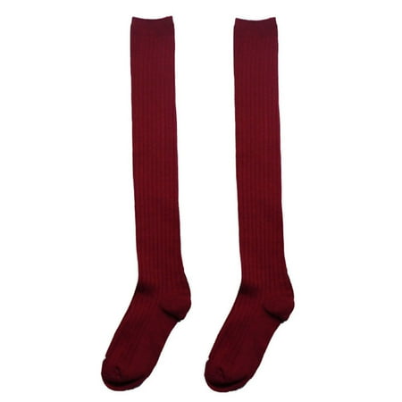 

NUZYZ 1 Pair Winter Warm Cotton Thick Crochet Over The Knee Thigh Long High Socks