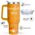 thumbnail image 6 of Happy Fall Y''all Tumbler, Fall Cup 40 Oz Tumbler with Handle and Straw Lid, Insulated Autumn Mugs Keeps Drinks Cold & Hot, Stainless Steel Fall Coffee Mug Fall Themed Thanksgiving Gifts For Women, 6 of 6