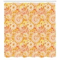 thumbnail image 3 of Ambesonne Tangerine Shower Curtain, Abstract Swirling Ornates, 69"Wx70"L, Burnt Sienna Orange, 3 of 3