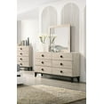 thumbnail image 2 of Transitional Light Brown Full Size Bed Dresser Mirror Nightstand 4pc Bedroom Set Tufted Burlap Fabric Storage Bed, 2 of 5