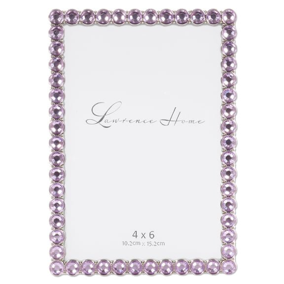 4x6 Silver Metal Sparkle Frame - Bright Lilac