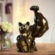 thumbnail image 5 of Figura creativa de gato de la suerte, escultura Feng Shui, artesanía de resina, escritorio, gran músculo A-Café Izquierdo, 5 of 9