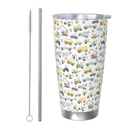 

Lukts Transport 1 for 20OZ Car Cup Stainless Steel Direct Drinking Straw Thermos Cup Suitable for Office Travel and Car-Straw Two-piece Set