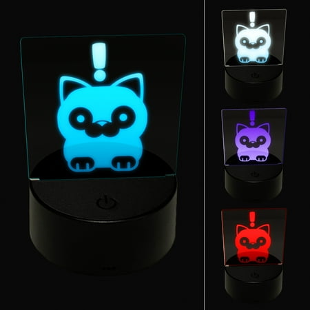 

Round Cat Shocked LED Night Light Sign 3D Illusion Desk Nightstand Lamp