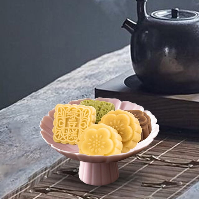 Elodie Ceramic Footed Bowl Countertop Decorative for Home Decor Kitchen Living Room Pink