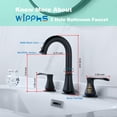 thumbnail image 4 of Adorer 3 Hole Bathroom Faucet with Pop-up Drain, 360 Degree Swivel Spout 2 Handle 8 inch Matte Black Widespread Bathroom Sink Faucet, Basin Faucet Mixer Taps, 4 of 7