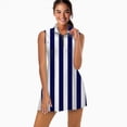 thumbnail image 2 of Aesthetic Ultramarine Blue and White Vertical Sports Dresses Women Tennis Dress Outdoor Badminton Golf Quick-Drying And Breathable Sports Dress, 2 of 4