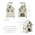 thumbnail image 3 of Metal Tealight Holder Metal Village House D Antique Cream 6.75x4.75x4.5, 3 of 3