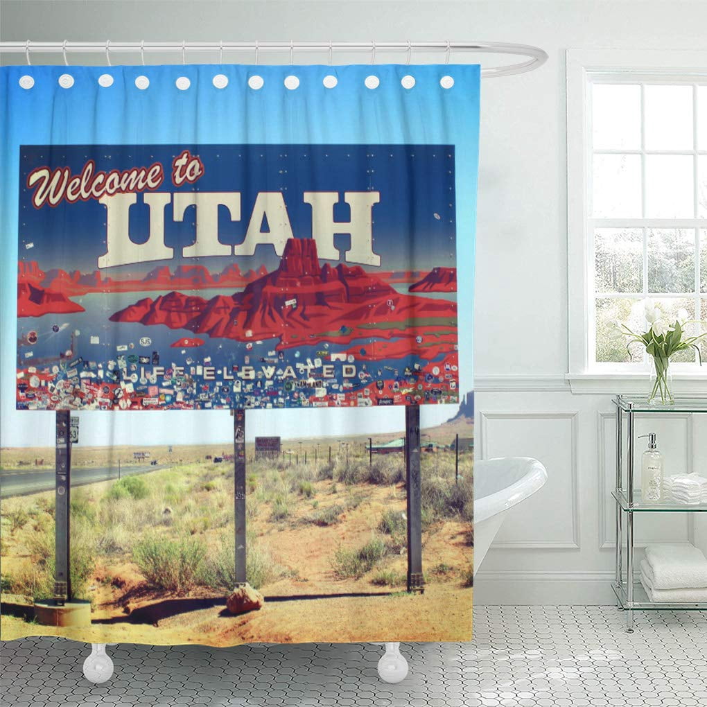 Yusdecor Cool Welcome To Utah Sign Usa Traveling Funky Bathroom Decor Bath Shower Curtain 60x72 Inch Walmart Canada